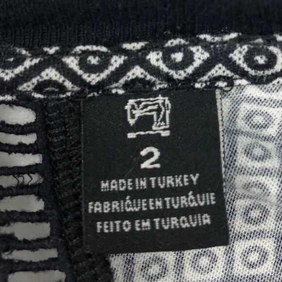 Scotch & Soda Black + White Geometric print Jersey T-shirt mini dress waist tie - Picture 5 of 16